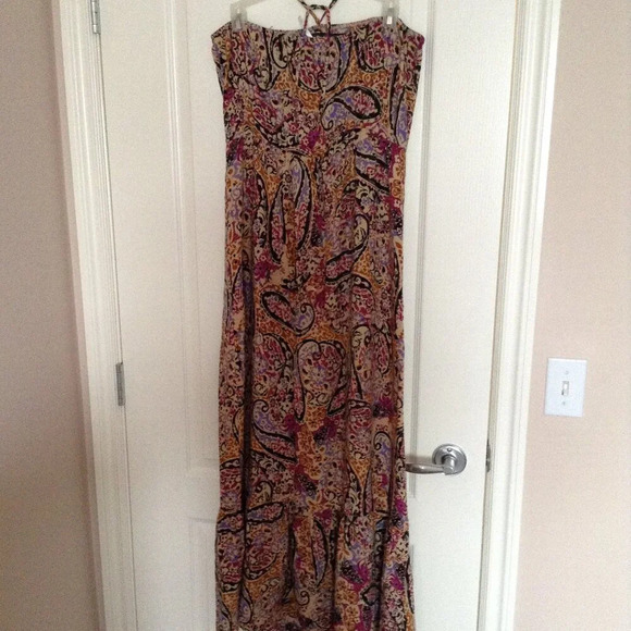 Kina Women's Long Maxi Dress Strapless Halter Neck Summer Size XL Vacation - Picture 4 of 7